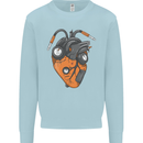 Guitar Heart Guitarist Acoustic Electric Mens Sweatshirt Jumper Light Blue