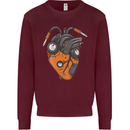 Guitar Heart Guitarist Acoustic Electric Mens Sweatshirt Jumper Maroon