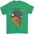 Guitar Heart Guitarist Acoustic Electric Mens T-Shirt Cotton Gildan Irish Green