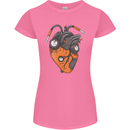 Guitar Heart Guitarist Acoustic Electric Womens Petite Cut T-Shirt Azalea