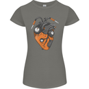 Guitar Heart Guitarist Acoustic Electric Womens Petite Cut T-Shirt Charcoal