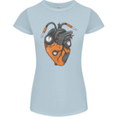 Guitar Heart Guitarist Acoustic Electric Womens Petite Cut T-Shirt Light Blue