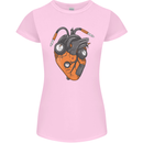 Guitar Heart Guitarist Acoustic Electric Womens Petite Cut T-Shirt Light Pink