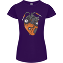 Guitar Heart Guitarist Acoustic Electric Womens Petite Cut T-Shirt Purple