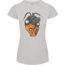 Guitar Heart Guitarist Acoustic Electric Womens Petite Cut T-Shirt Sports Grey