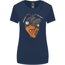 Guitar Heart Guitarist Acoustic Electric Womens Wider Cut T-Shirt Navy Blue