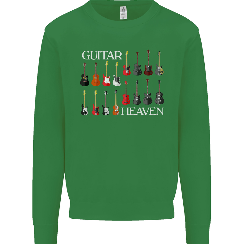 Guitar Heaven Collection Guitarist Acoustic Kids Sweatshirt Jumper Irish Green