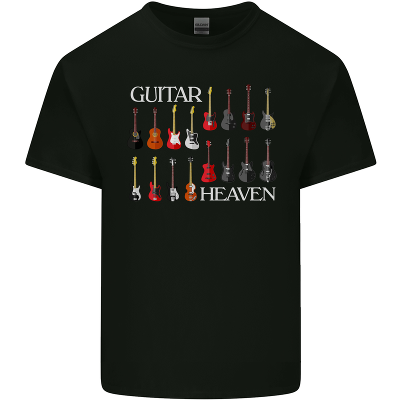 Guitar Heaven Collection Guitarist Acoustic Mens Cotton T-Shirt Tee Top Black