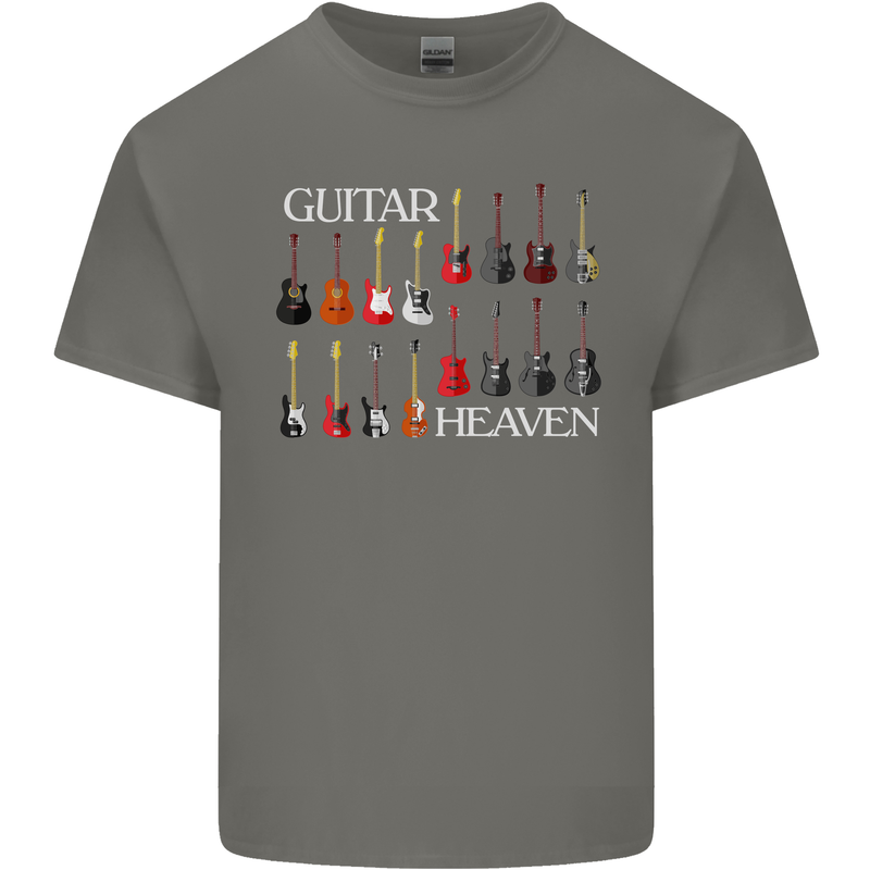 Guitar Heaven Collection Guitarist Acoustic Mens Cotton T-Shirt Tee Top Charcoal