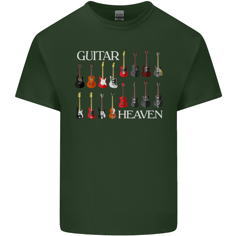 Guitar Heaven Collection Guitarist Acoustic Mens Cotton T-Shirt Tee Top Forest Green