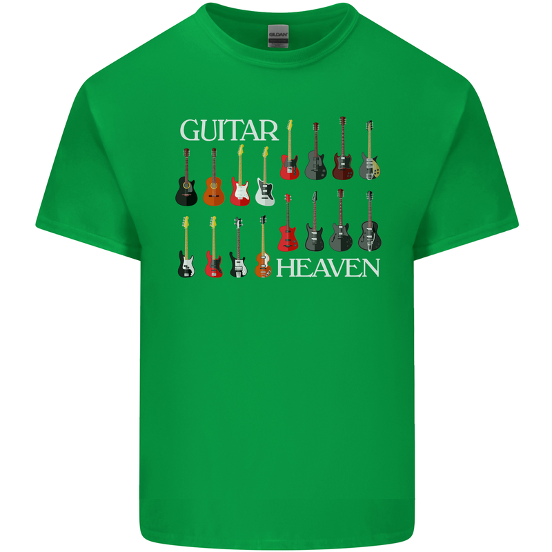 Guitar Heaven Collection Guitarist Acoustic Mens Cotton T-Shirt Tee Top Irish Green