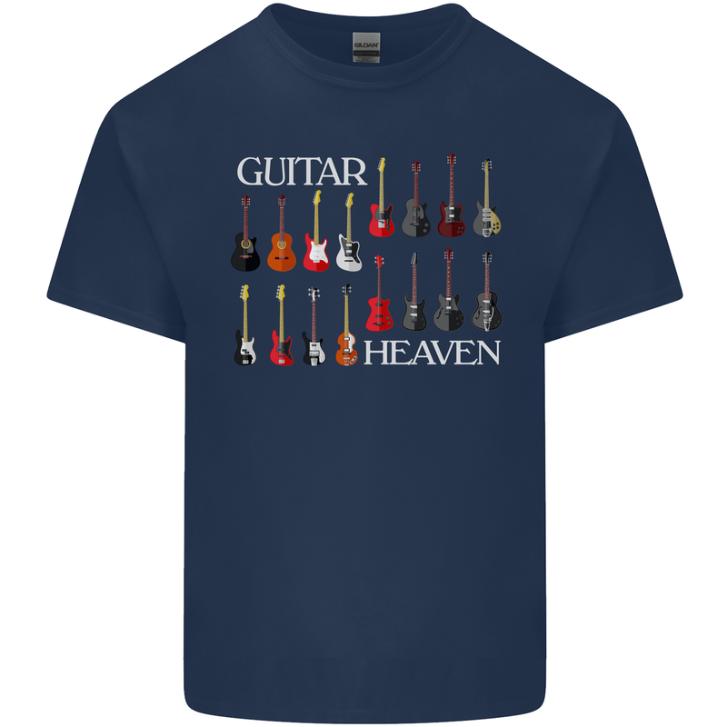 Guitar Heaven Collection Guitarist Acoustic Mens Cotton T-Shirt Tee Top Navy Blue
