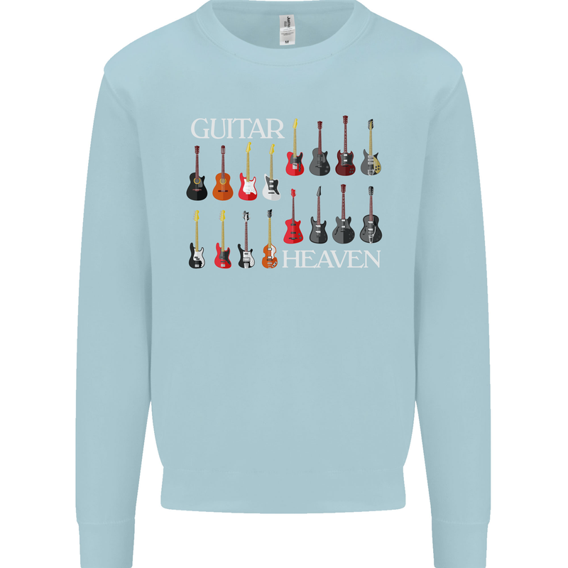Guitar Heaven Collection Guitarist Acoustic Mens Sweatshirt Jumper Light Blue