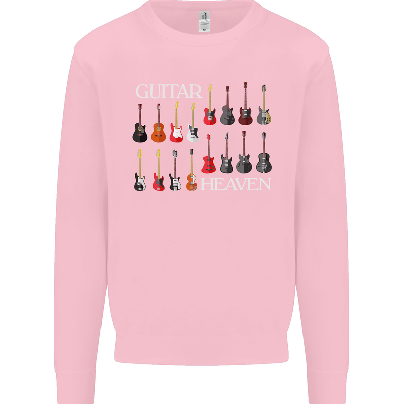 Guitar Heaven Collection Guitarist Acoustic Mens Sweatshirt Jumper Light Pink