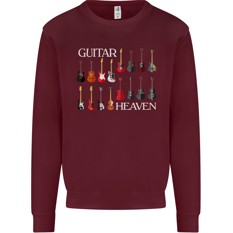 Guitar Heaven Collection Guitarist Acoustic Mens Sweatshirt Jumper Maroon