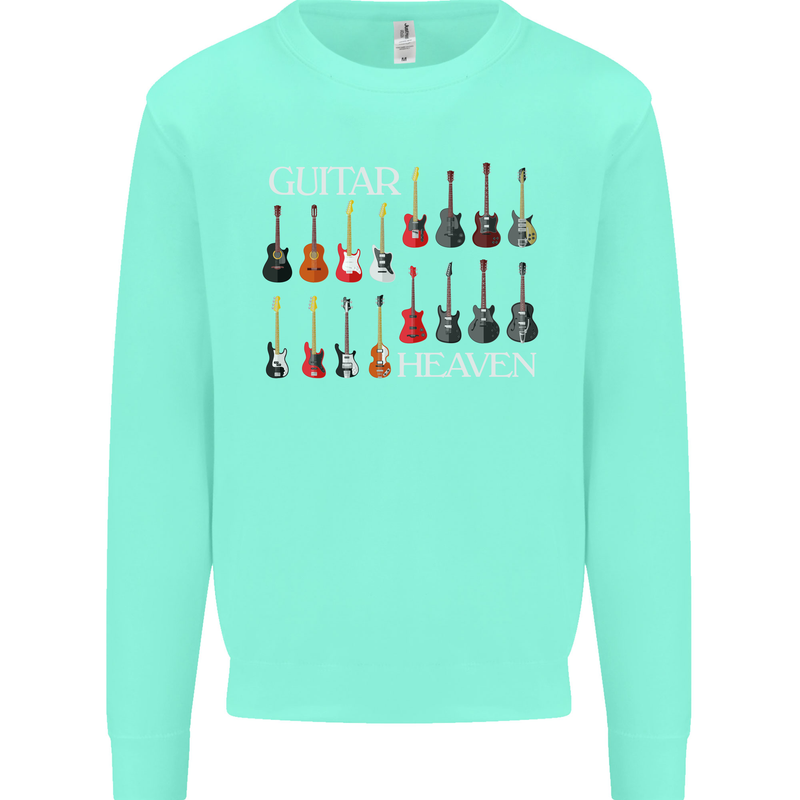 Guitar Heaven Collection Guitarist Acoustic Mens Sweatshirt Jumper Peppermint