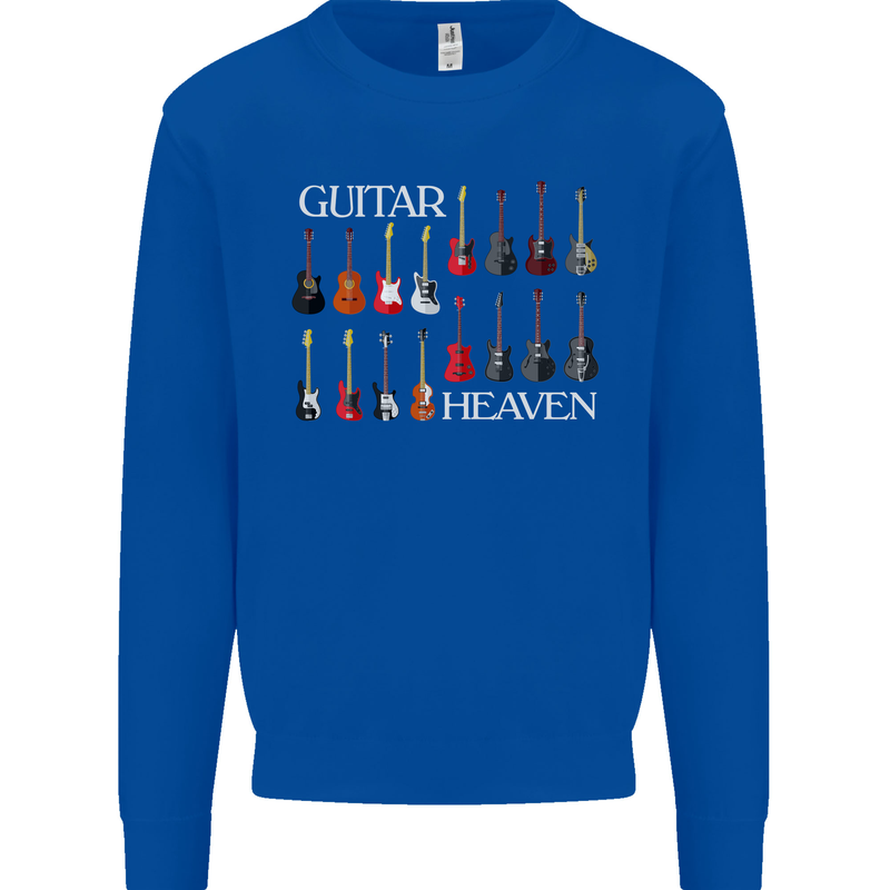 Guitar Heaven Collection Guitarist Acoustic Mens Sweatshirt Jumper Royal Blue