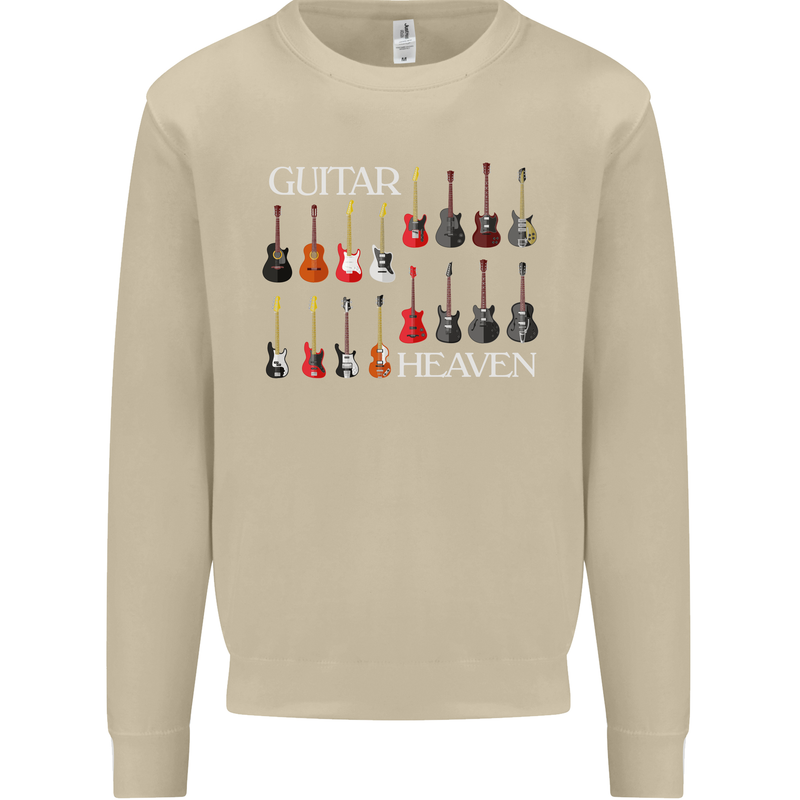 Guitar Heaven Collection Guitarist Acoustic Mens Sweatshirt Jumper Sand