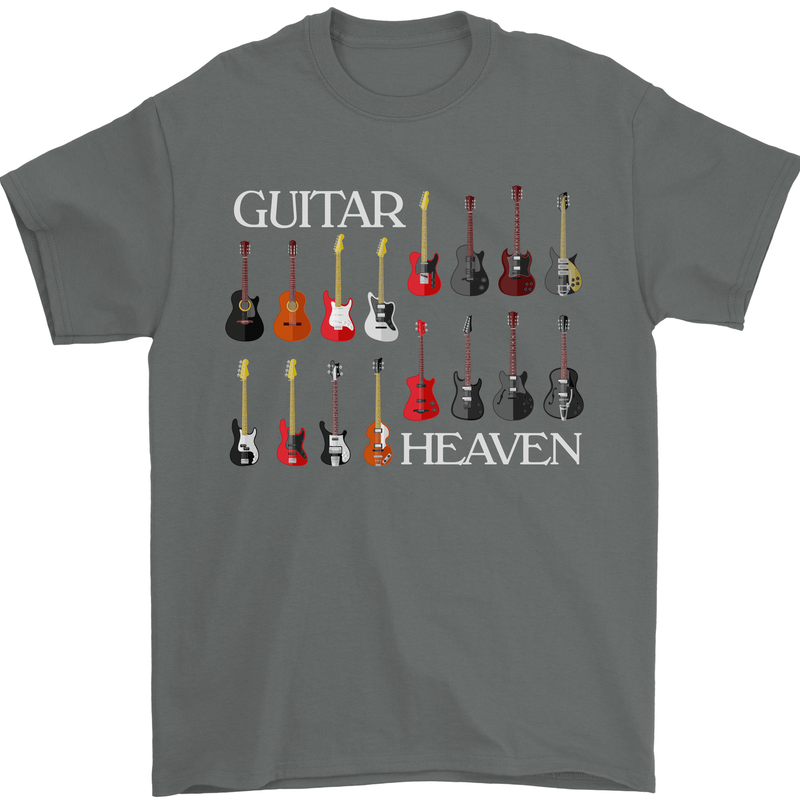 Guitar Heaven Collection Guitarist Acoustic Mens T-Shirt Cotton Gildan Charcoal