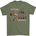 Guitar Heaven Collection Guitarist Acoustic Mens T-Shirt Cotton Gildan Military Green