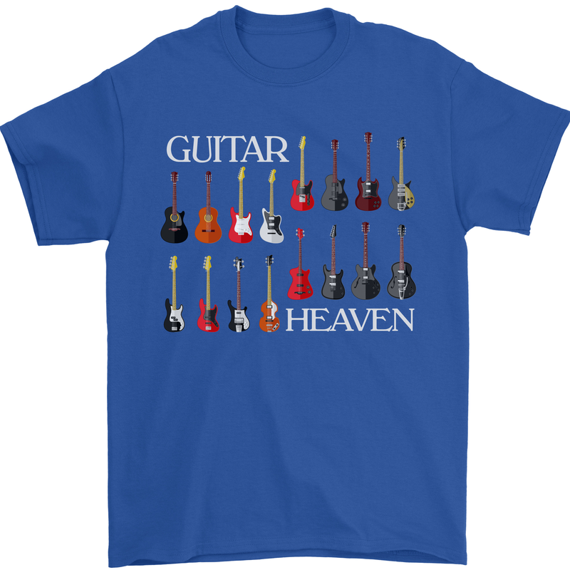 Guitar Heaven Collection Guitarist Acoustic Mens T-Shirt Cotton Gildan Royal Blue