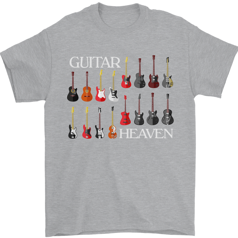 Guitar Heaven Collection Guitarist Acoustic Mens T-Shirt Cotton Gildan Sports Grey