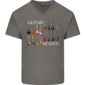 Guitar Heaven Collection Guitarist Acoustic Mens V-Neck Cotton T-Shirt Charcoal