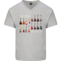 Guitar Heaven Collection Guitarist Acoustic Mens V-Neck Cotton T-Shirt Sports Grey