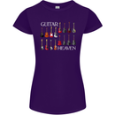 Guitar Heaven Collection Guitarist Acoustic Womens Petite Cut T-Shirt Purple