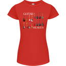 Guitar Heaven Collection Guitarist Acoustic Womens Petite Cut T-Shirt Red