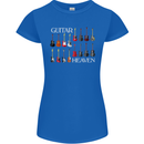 Guitar Heaven Collection Guitarist Acoustic Womens Petite Cut T-Shirt Royal Blue