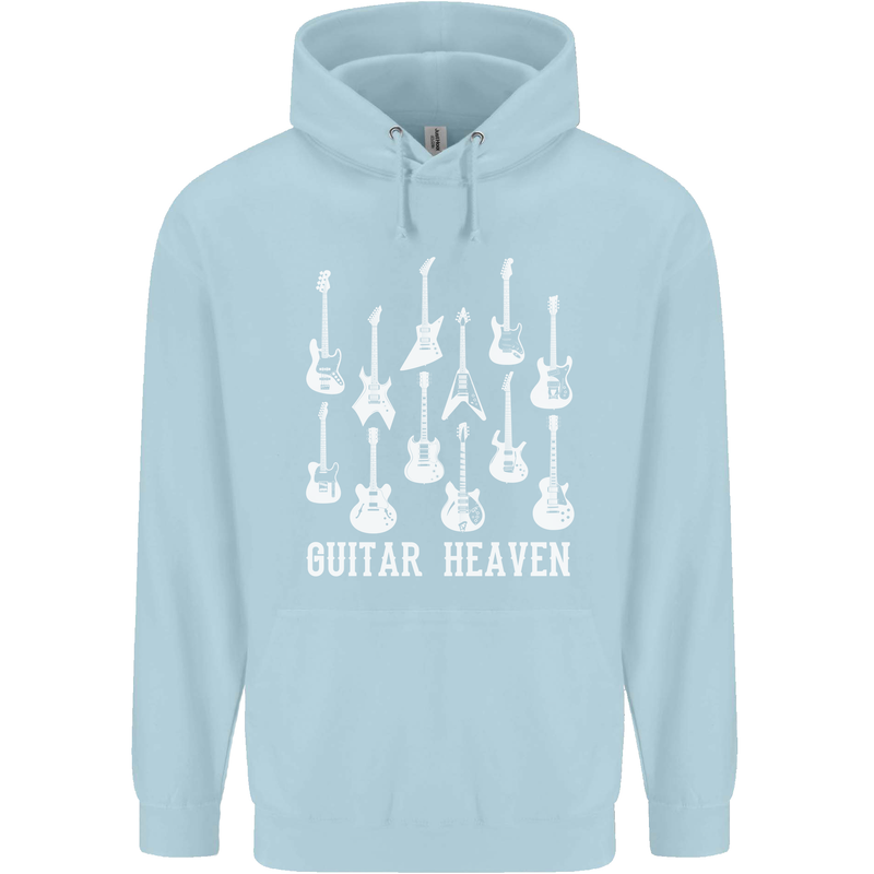 Guitar Heaven Guitarist Electric Acoustic Childrens Kids Hoodie Light Blue