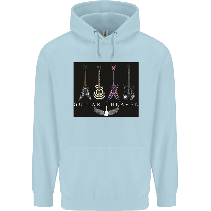 Guitar Heaven Guitarist Electric Acoustic Childrens Kids Hoodie Light Blue