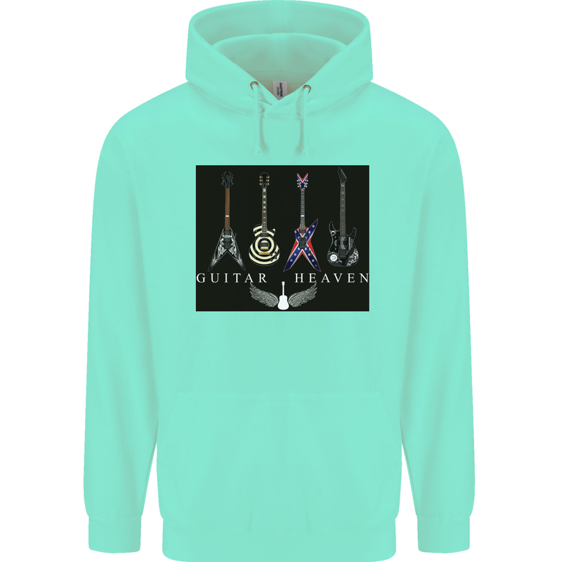 Guitar Heaven Guitarist Electric Acoustic Childrens Kids Hoodie Peppermint