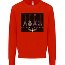 Guitar Heaven Guitarist Electric Acoustic Kids Sweatshirt Jumper Bright Red