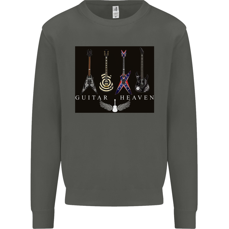 Guitar Heaven Guitarist Electric Acoustic Kids Sweatshirt Jumper Storm Grey