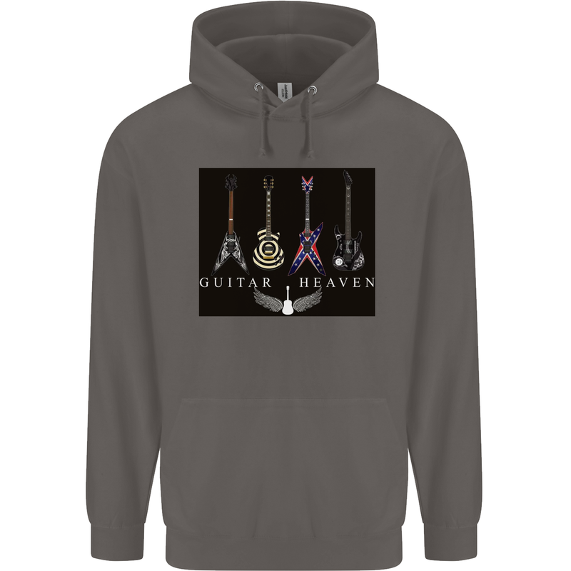 Guitar Heaven Guitarist Electric Acoustic Mens 80% Cotton Hoodie Charcoal