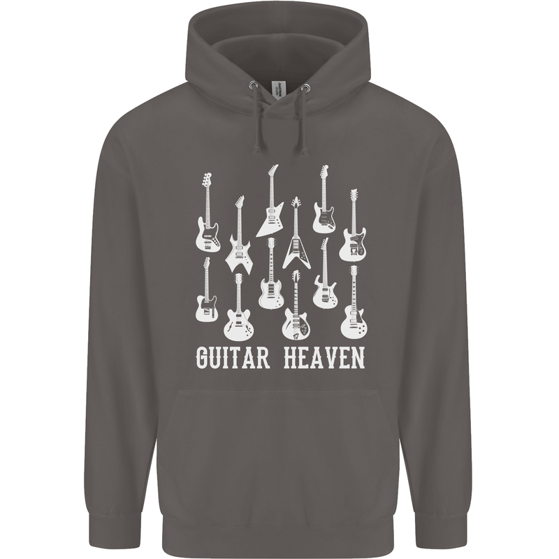 Guitar Heaven Guitarist Electric Acoustic Mens 80% Cotton Hoodie Charcoal