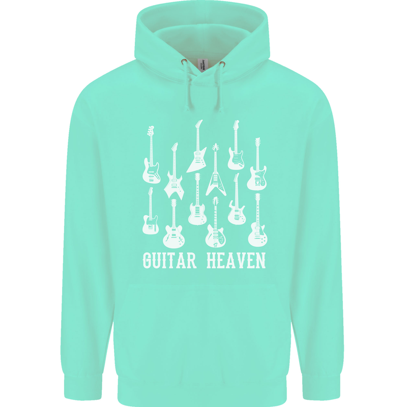 Guitar Heaven Guitarist Electric Acoustic Mens 80% Cotton Hoodie Peppermint