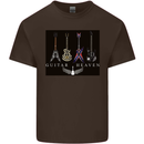 Guitar Heaven Guitarist Electric Acoustic Mens Cotton T-Shirt Tee Top Dark Chocolate
