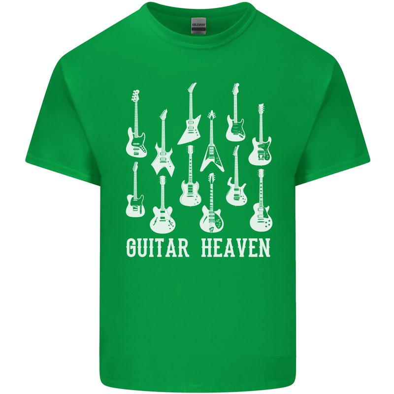 Guitar Heaven Guitarist Electric Acoustic Mens Cotton T-Shirt Tee Top Irish Green