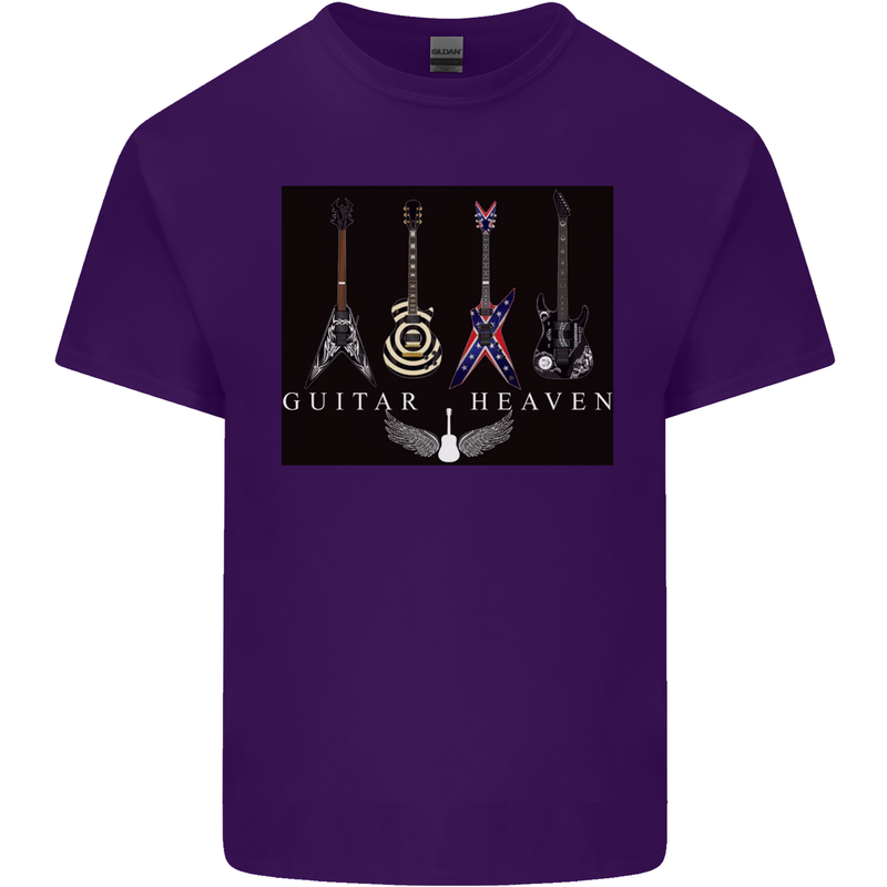 Guitar Heaven Guitarist Electric Acoustic Mens Cotton T-Shirt Tee Top Purple