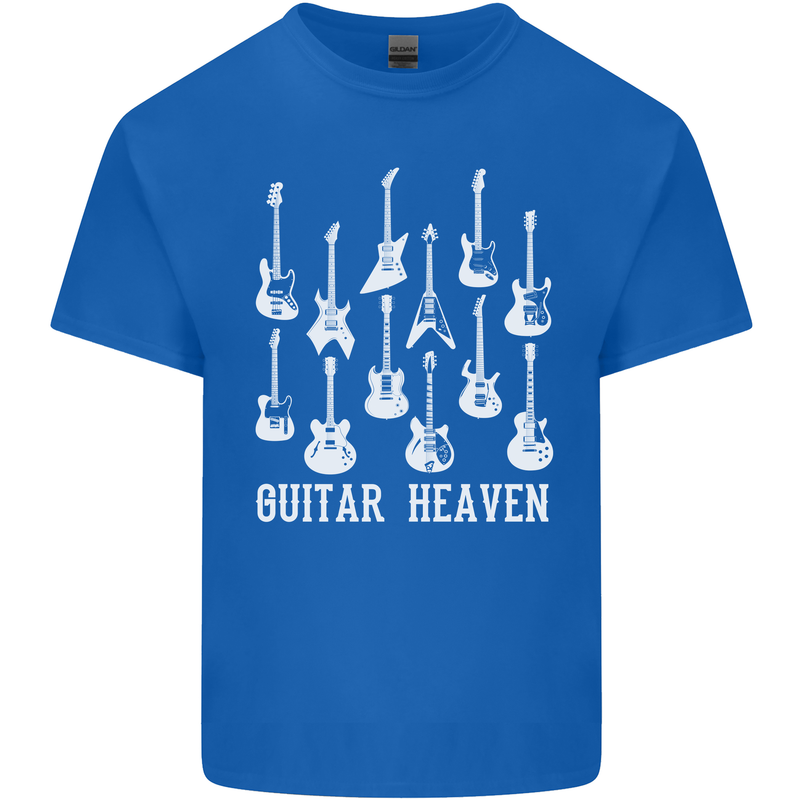 Guitar Heaven Guitarist Electric Acoustic Mens Cotton T-Shirt Tee Top Royal Blue