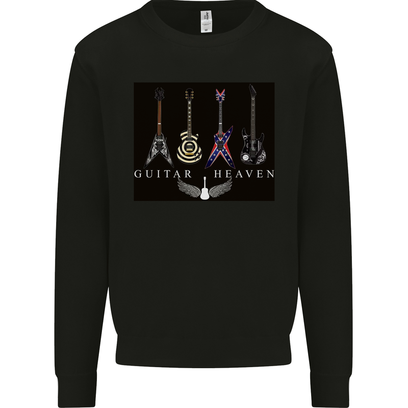 Guitar Heaven Guitarist Electric Acoustic Mens Sweatshirt Jumper Black