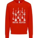 Guitar Heaven Guitarist Electric Acoustic Mens Sweatshirt Jumper Bright Red