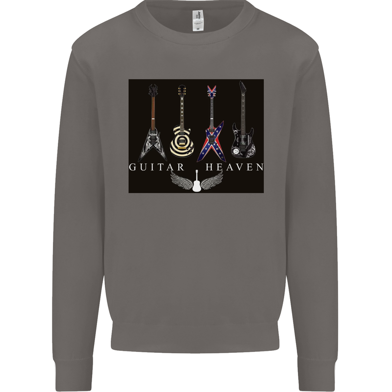 Guitar Heaven Guitarist Electric Acoustic Mens Sweatshirt Jumper Charcoal