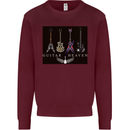 Guitar Heaven Guitarist Electric Acoustic Mens Sweatshirt Jumper Maroon