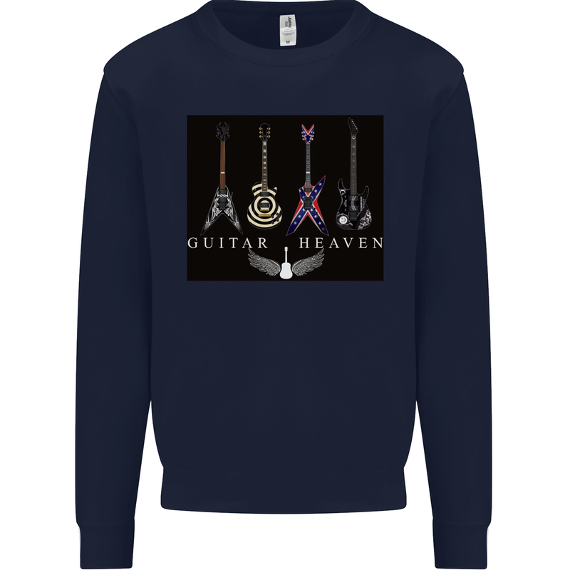 Guitar Heaven Guitarist Electric Acoustic Mens Sweatshirt Jumper Navy Blue