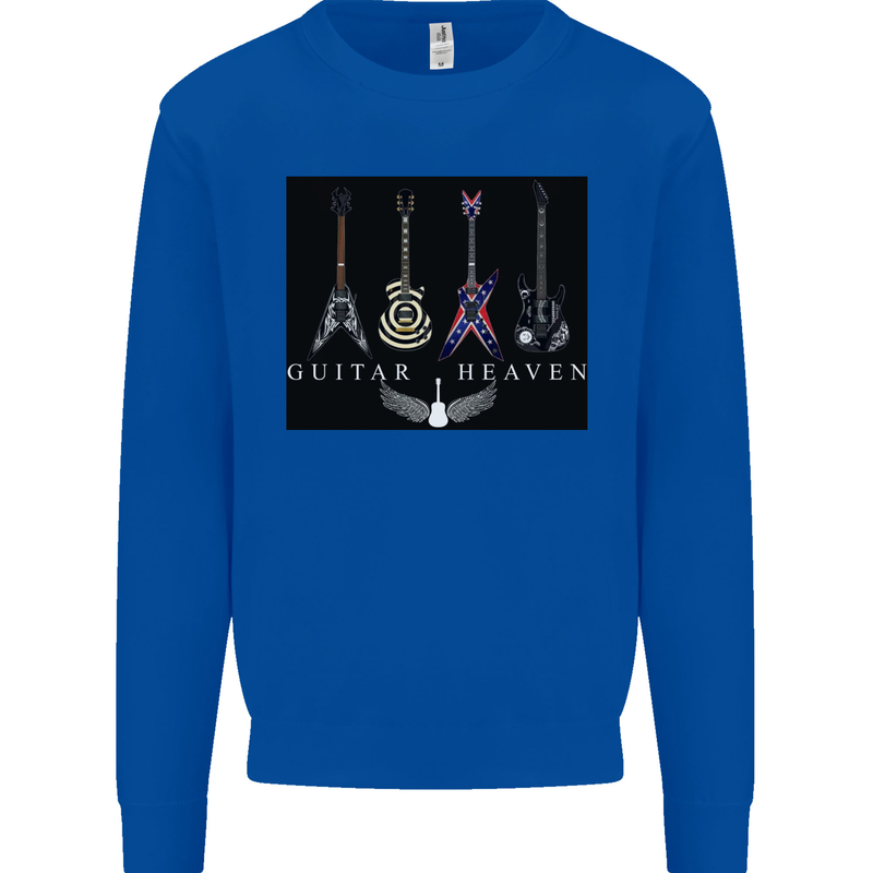 Guitar Heaven Guitarist Electric Acoustic Mens Sweatshirt Jumper Royal Blue