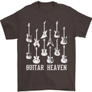 Guitar Heaven Guitarist Electric Acoustic Mens T-Shirt Cotton Gildan Dark Chocolate